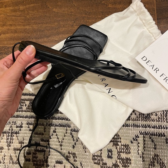 Dear Frances Leather Flat Sandals - Picture 2 of 4